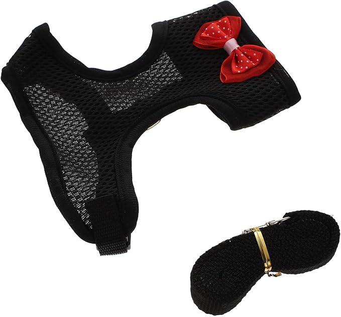 Balacoo Chicken Harness - Chicken Traction Rope Elastic Breathable Adjustable Pet Harness Vest Washable Xmas Pet Set for Chicks, Geese, Hen, (Black M)