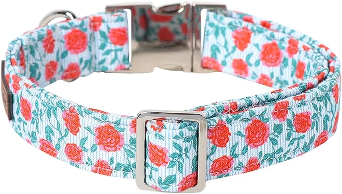 Lionet Paws Dog Collar, Comfortable Adjustable Cute Collar with Metal Buckle for Male Female Dogs Gift, Rose, Large, Neck 16-24 inches