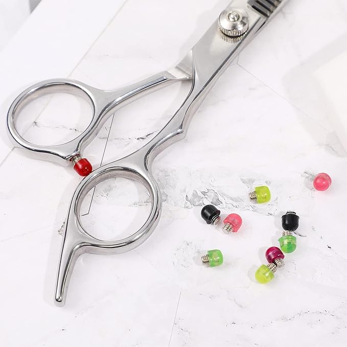 Silicone Grooming Scissors Silencers Replacement: Portable Grooming Scissor Bumpers 10pcs Silencer Parts (Random Color)