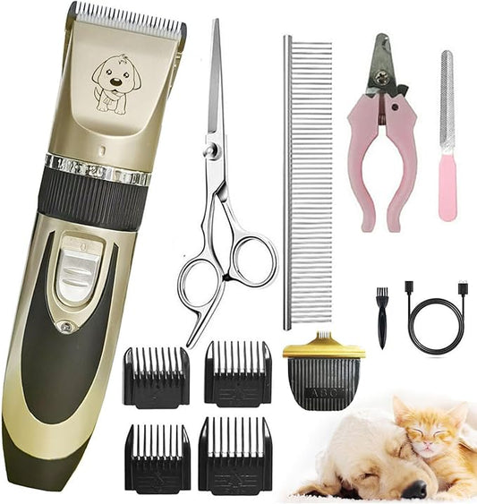 Dog Clippers Cat Clippers for Grooming with Narrow Blade Low Noise, Rechargeable, Cordless, Pet Shaver for Matted Hair, Quiet Trimmer Pet Hair Thick Coats, for Dogs, Cats, Rabbits