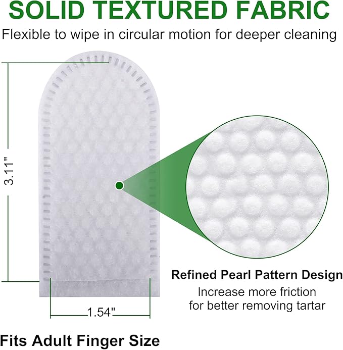 Teeth Cleaning Wipes for Dogs & Cats, Reduces Plaque & Freshens Breath Finger Wipes, Disposable Gentle Cleaning & Gum Care Pet Wipes (50PCS-Finger Cots)