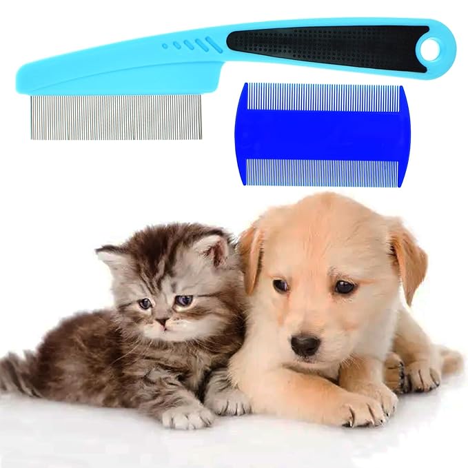 Dog Comb Flea Comb Fine Tooth Tear Stain Grooming Comb for Removing Crust Mucus Stains
