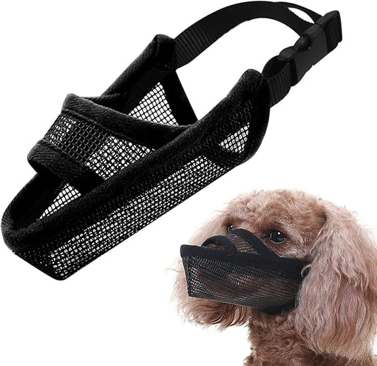 Crazy Felix Nylon Dog Muzzle for Small Medium Large Dogs, Air Mesh Breathable and Drinkable Pet Muzzle for Anti-Biting Anti-Barking Licking (XXXS, Black)