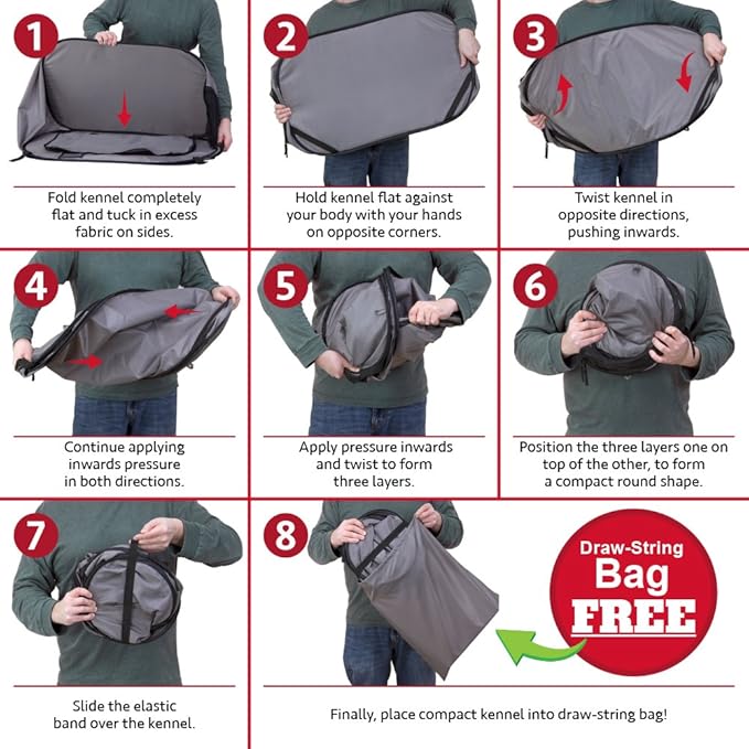 SportPet Designs Large Pop Open Kennel, Portable Cat Cage Kennel, Waterproof Pet bed, Carrier Collection