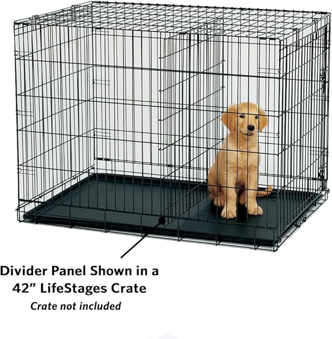 MidWest Homes for Pets Dog Crate Divider Panel for 30-inch Dog Crate; Fits Crate Models 1530, 1530DD, 1930 & Measures 18.90L x 18.71W x .60H Inches, Black