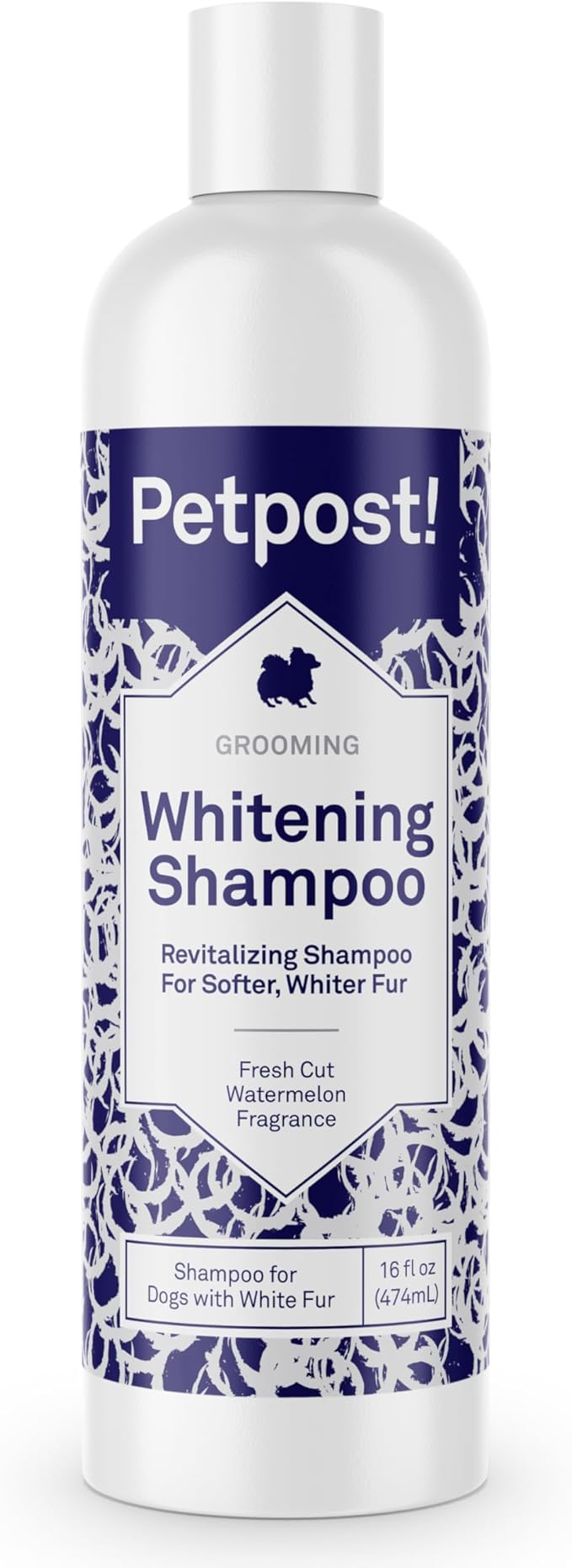 Petpost | Dog Whitening Shampoo - Best Lightening Treatment for Dogs with White Fur - Soothing Watermelon Scent - Maltese, Shih Tzu, Bichon Frise Approved 16 oz.