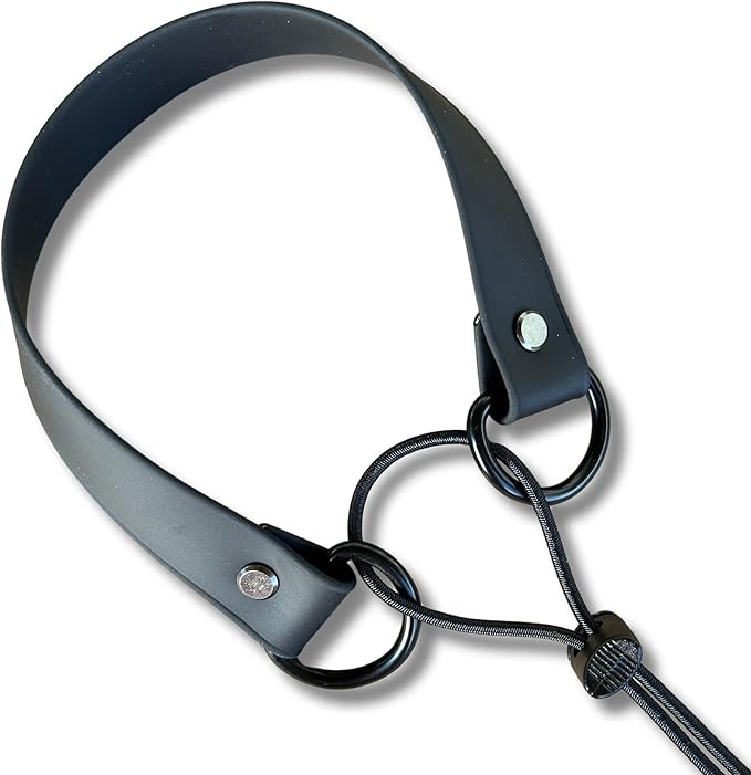 Waterproof E-collar Replacement Strap Dog Collar for Invisible Fence/ecollar - Easy On Bungee (1" Wide, Black)