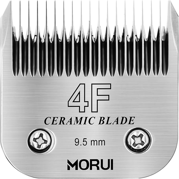 4F Cut Length 3/8"(9.5mm) Detachable Ceramic Pet Dog Clipper Blades Compatible with Most Andis,Oster A5 Wahl KM Series Clippers