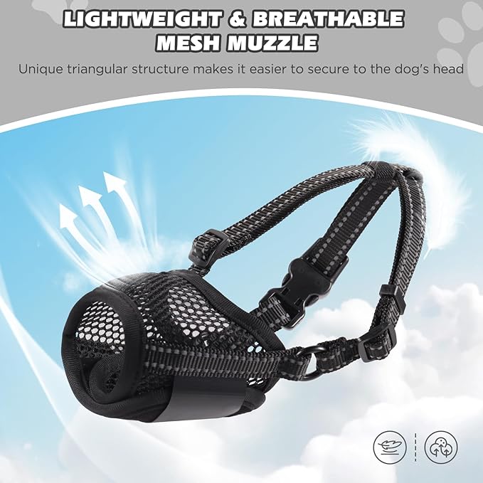 Dog Muzzle,Soft Mesh Muzzle for Small Medium Large Dogs to Prevent Biting,Pets Muzzle for Chihuahua Poodle Husky Labrador Retriever, Breathable Drinkable Adjustable for Chewing Grooming(XXL)