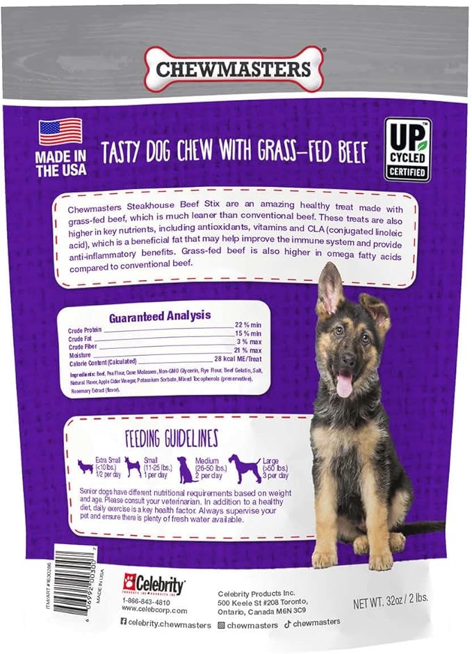 Dog Treats Beef Stix, Grass Fed, Wheat Free, Corn Free, Soy Free (32 OZ), Healthy Dog Chews for All Breeds