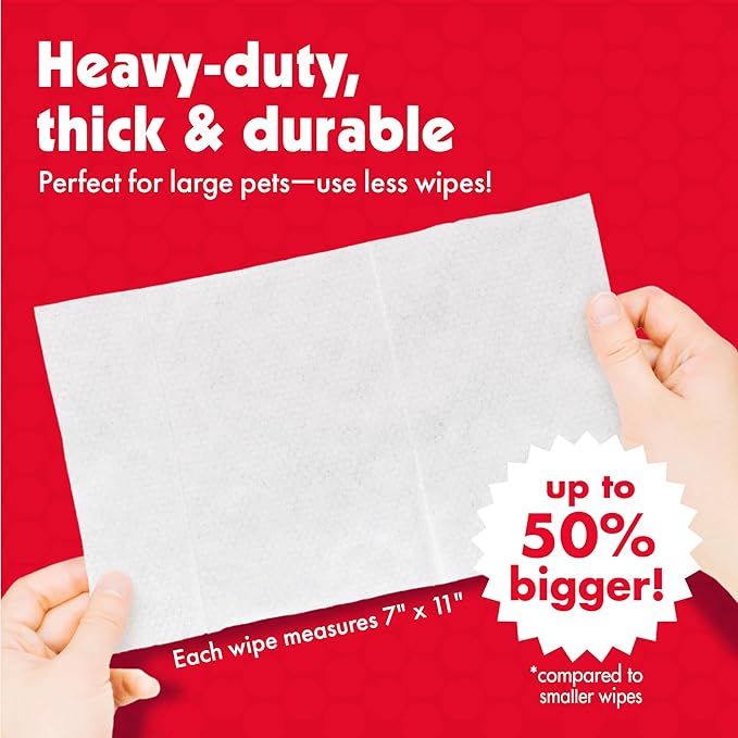 Petkin Pet Wipes for Dogs and Cats, 400 Large Wipes - Removes Dirt & Odor Like Washing Hands - Cleans Ears, Face, Butt, Eye Area - Convenient, Ideal for Home or Travel - 4 Packs of 100 Wipes