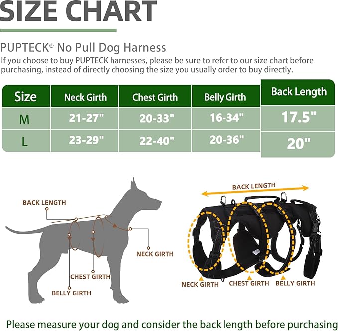 PUPTECK Dog Lift Harness for Medium Large Sized Dog, Rehabilitation Sling for Hind Leg Support, Multifunctional Mobility Assistance Harness for Old, Disabled, Joint Injuries, Arthritis, Paralysis Dogs
