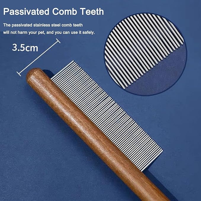 Wooden Small Dog Grooming Brush - Perfect for Shih Tzus, Yorkies, and Maltipoos - Ideal Puppy Hair Brushes for Maltese and Small Breeds (Compact Type)