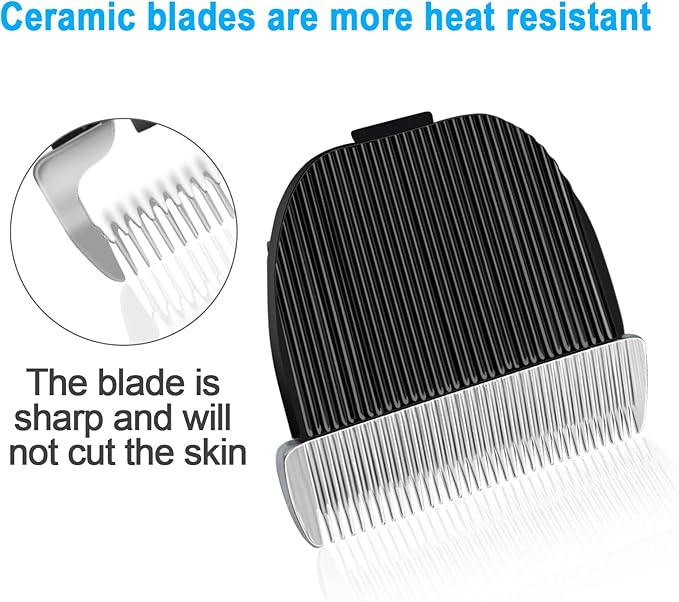 Audoc Dog Grooming Clipper Replacement Blades, Ceramic and Stainless Steel, Low Noise, Fits Oneisall Pet Clippers