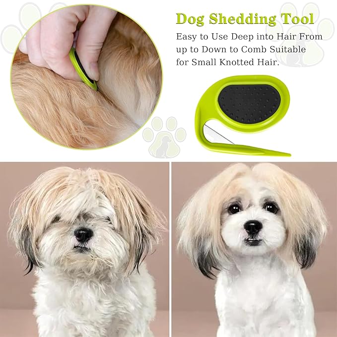 Multifunctional Pet Grooming Comb - Hair Removal Tool for Cats and Dogs, Knot Remover and Opener for Loose, Knotted Fur