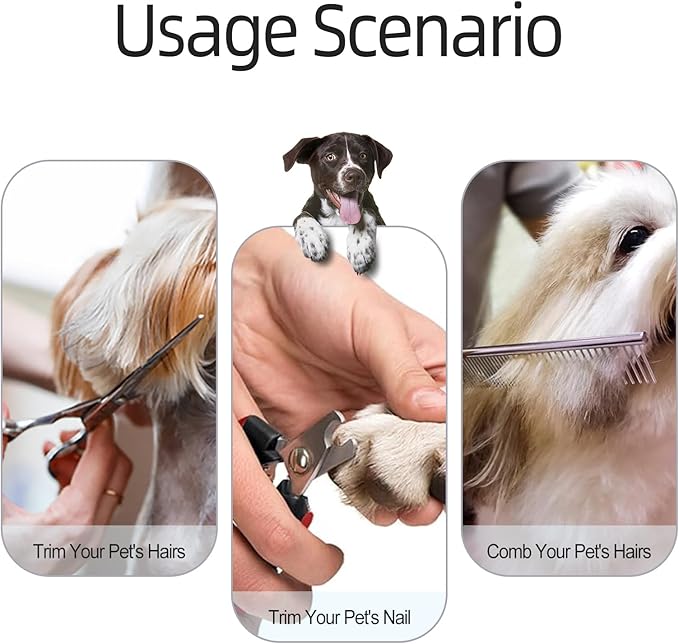 Multifunctional 6 in 1 Dog Grooming kit,cat grooming kit, dog grooming scissors, Stainless Steel Grooming Kit with Titanium Coating for Dogs and Cats.