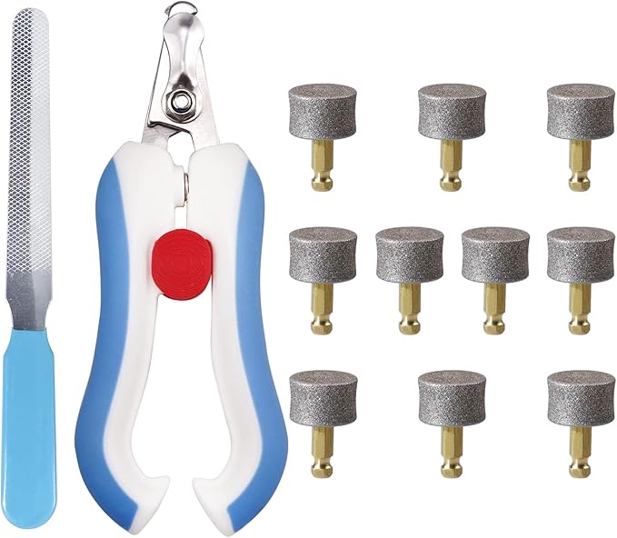 Dog & Cat Pets Nail Clippers Trimmers, Free Nail File and Professional Spare Grinding Head for Dog Electric Claw Nail Grooming Tool (10PCS)