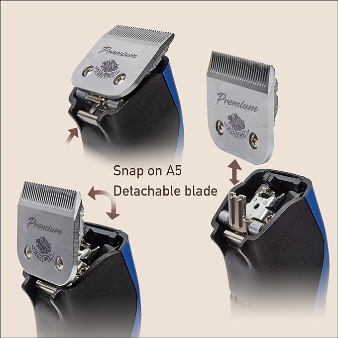 Detachable Blade - Size 10 Blade 1/16", Made of Extra Durable Japanese Steel, Compatible with Most Andis, Oster, Wahl A5 Clippers