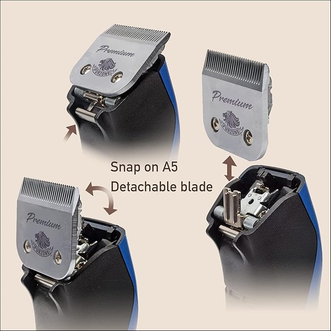 Detachable Blade - Size 7F Blade 1/8", Made of Durable Japanese Steel, Compatible with Most Andis, Oster, Wahl A5 Clippers