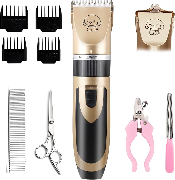 2 in 1 Pet Paw Hair Trimmer for Medium and Large Dogs Electric Multi Cat Hair Clipper for Thick Coat Cordless Puppy Grooming Clippers Rechargeable Hair Clippers for Child Kid Adults
