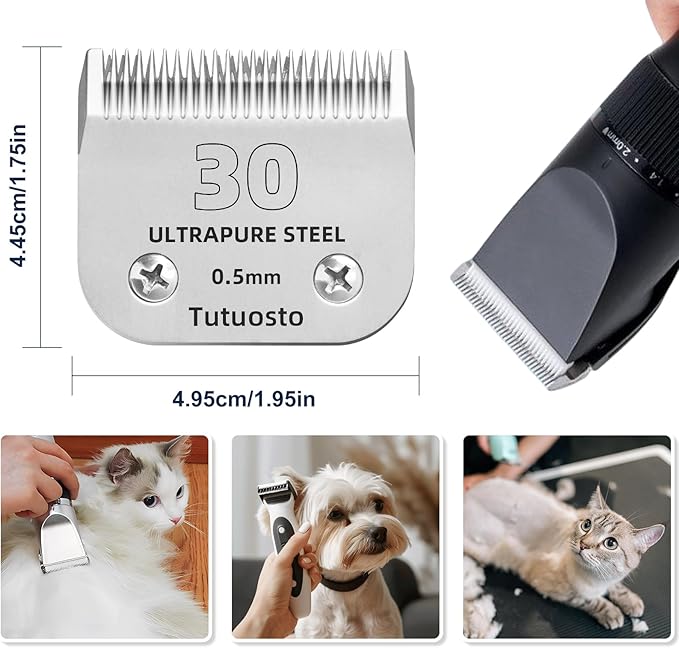 3Pack 30# Clipper Blades Pet Grooming Clipper Replacement Blades Detachable Blade Compatible with andis/wahl/Oster Dog Clippers