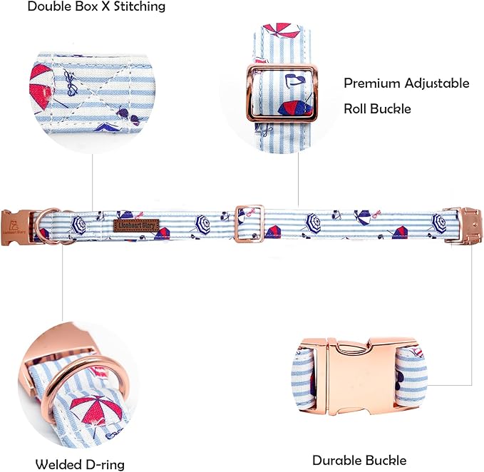 Lionheart glory Dog Collar, Dog Collar Summer Stripe Boy Dog Collar Cute Pet Collar Gift for X-Small Puppy and Cat