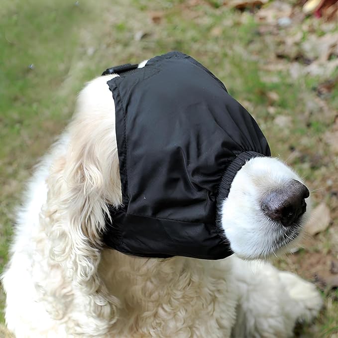 NACOCO Dog Calming Cap Eye Mask Nylon Shading Pet Anxiety Mask Muzzle for Grooming Anti Car Sickness (M)
