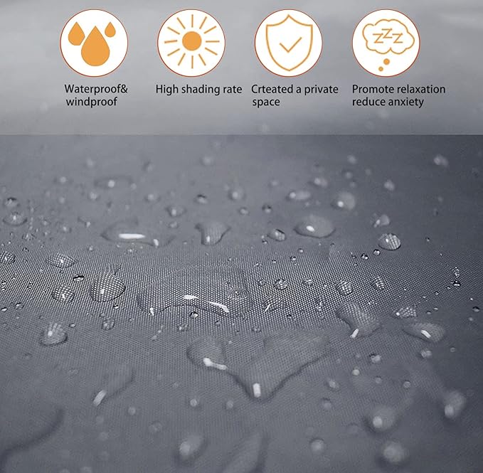 42Inch Wire Dog Crate Cover,Durable Windproof Privacy Polyester Pet Kennel Covers,Breathable Blackout Cover for 1/2/3 Door Dog Cage. (42" L x 28" W x 30" H,Grey)