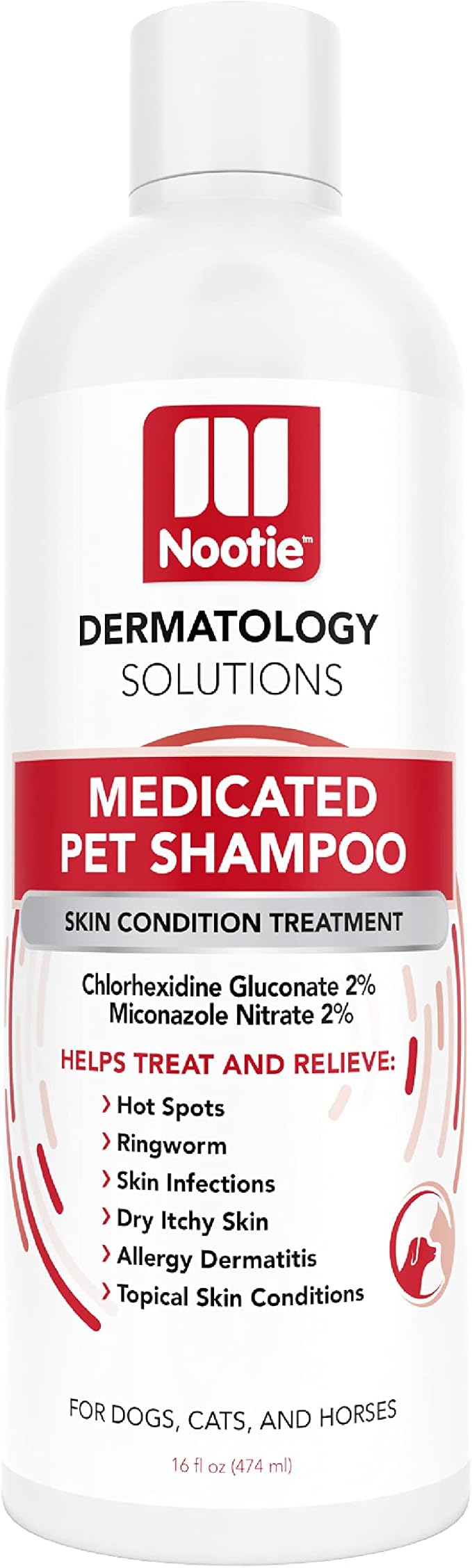 Nootie Medicated Pet Shampoo, Dog Shampoo, Cat Shampoo, Formulated for Veterinarians, Sold in over 10,000 Vet Clinics Worldwide - 16oz