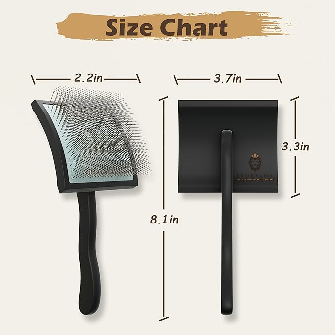 Soft-Touch Slicker Brush – Black – Professional Pet Grooming Brush for Thick & Long-Haired Dogs