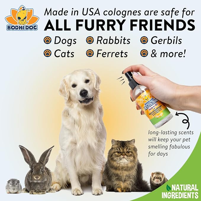 Bodhi Dog Natural Dog Cologne (Mango) - Premium Scented Deodorizing Pet Perfume with Conditioner for Dogs & Cats - Keeps Pets Fresh & Clean - Gentle and Safe Formula, Made in USA (4 Fl Oz)