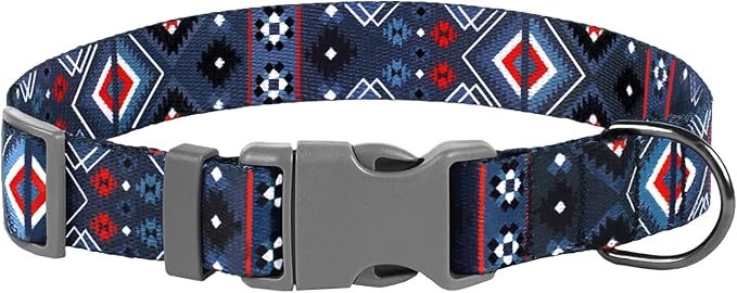 Southwest Dog Collar Tribal Pattern Adjustable Puppy Pet Collars for Small Medium Large Dogs Aztec Print (Aztec, Neck Fit 10"-13")