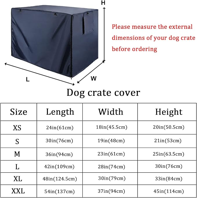 Senmortar Double Door Dog Crate Cover Wire Dog Cage Cover Waterproof Durable Lightweight 420D Polyester for Pet Crates Dark Blue 48 inches
