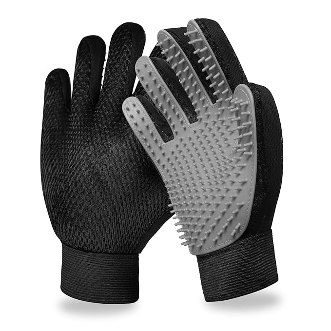 GJEASE Cat Grooming Glove Brush,Pet Hair Remover Tool,Reusable Dog Hair Fur Remover for Carpet,Furniture,Couch,Clothes,Eco-Friendly and High efficiency