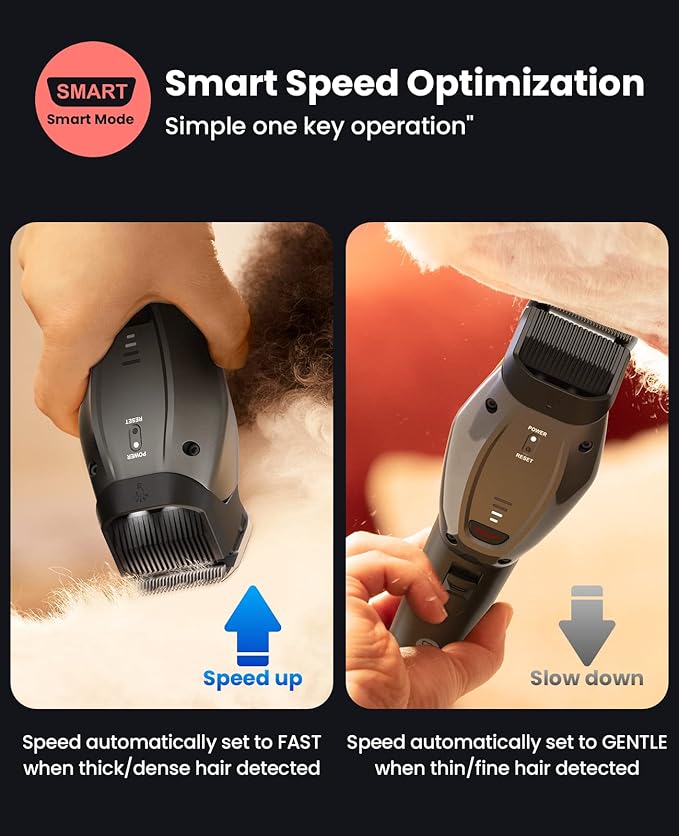 DOG CARE Dog Grooming Kit Clippers Professional Dog Shaver Clippers, Rechargeable Pet Hair Thick Coats Clippers Trimmers Set for Dog Cat with 3 Speeds | Auxiliary Light | Electric Quiet