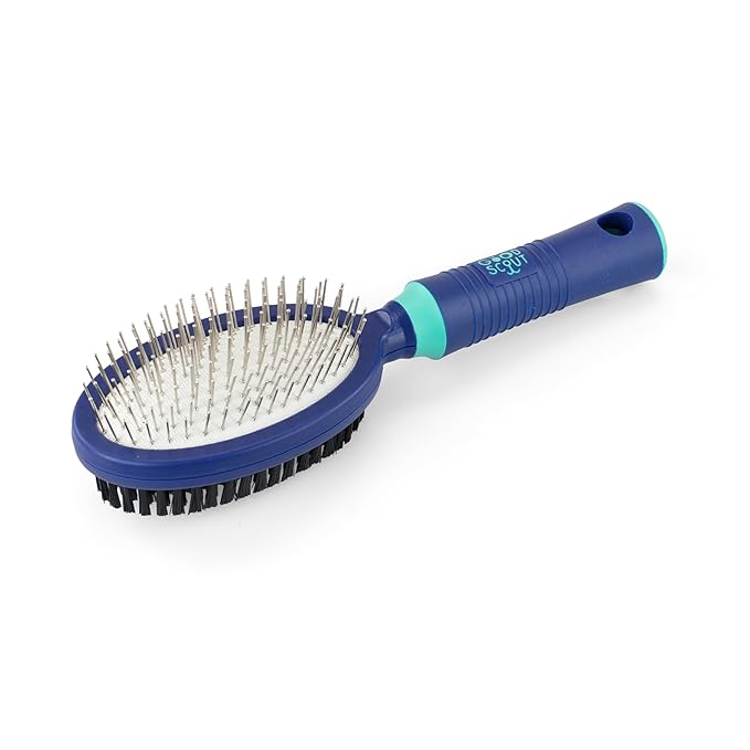 Good Scout 2-in-1 Pin & Bristle Deshedding Tool for Dogs & Cats, Gentle & Effective Dematting Brush for Long & Short Haired Pets, Pet Grooming Tool for Shedding, Tangles, and Knots