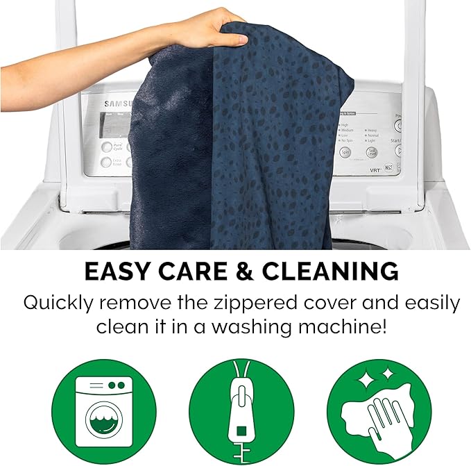 Furhaven Orthopedic Dog Bed for Large Dogs w/ Removable Bolsters & Washable Cover, For Dogs Up to 95 lbs - Plush & Almond Print L Shaped Chaise - Blue Almonds, Jumbo/XL