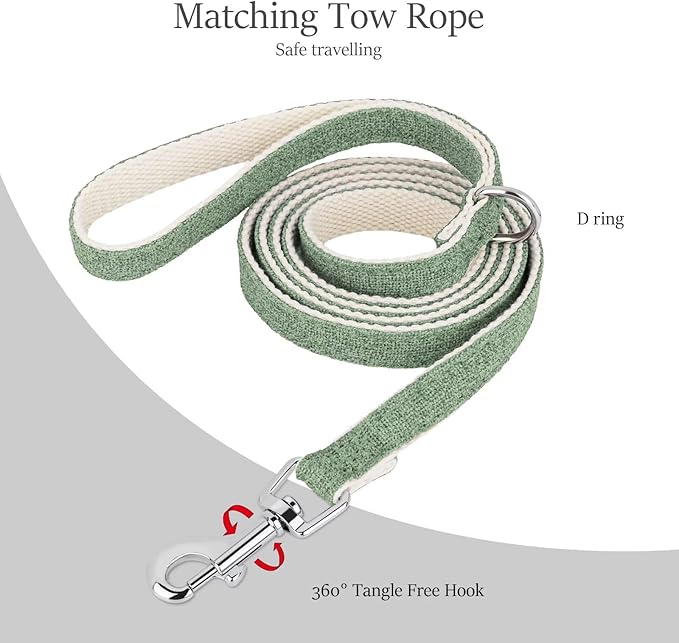 Beirui Small Dog Harness and Leash Set, Soft Lightweight Puppy Harness, Adjustable Bow Tie Puppy Harness for Small Dogs (Green, S)