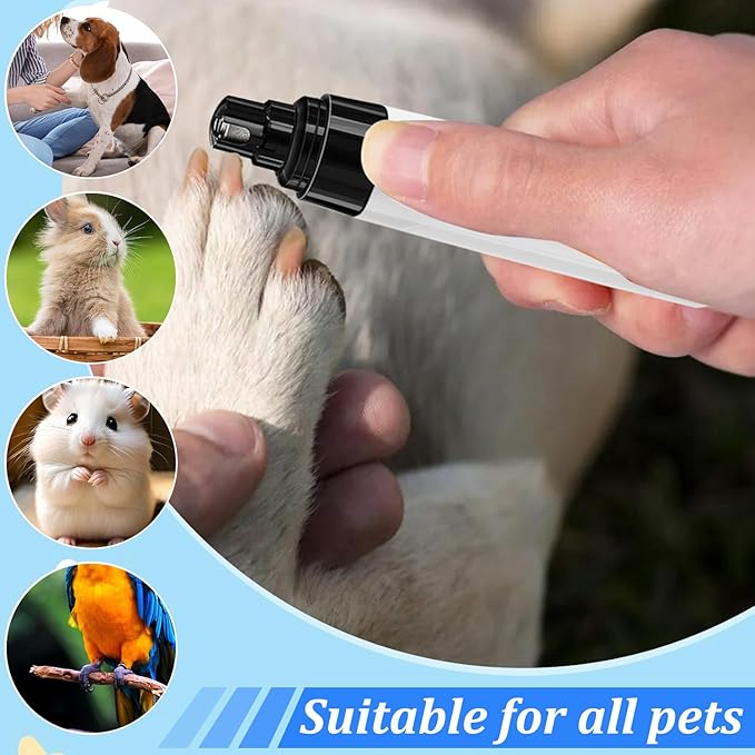 Heusom Silent Groom Pro Nail Grinder,2025 Upgraded Dog Nail Trimmer,Rechargeable USB Charging Pet Nail Grinder for Dog Nail Grinders,Pet Paws Grooming Smoothing Tool
