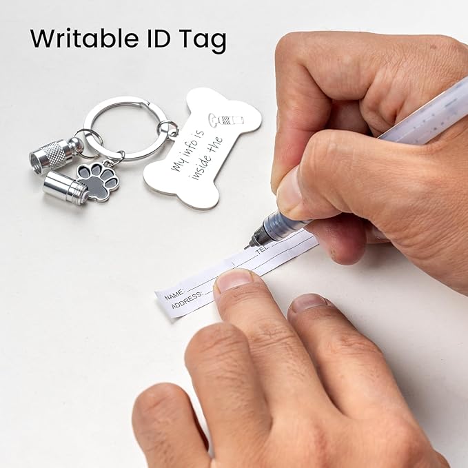 Anti-Lost Pet ID Tag, Easy Update Pet Tag, Pet Gifts,Stylish Dog and Cat ID Tags,Gifts for Dogs and cat Lovers, Address Tube- Quick and Secure Pet Information Management