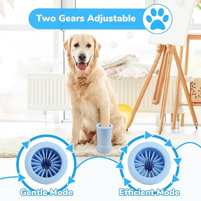 Dog Washer, Rechargeable Automatic Dog Cleaner, Portable Pet Cleaner Pet Grooming Supplies for Big Dogs Cats (Blue)