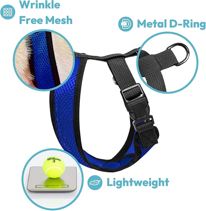 Gooby Black X-Large Polyester Comfort X Harness for Small Dogs, No Pull, Choke-Free, Lightweight Mesh, Machine Washable