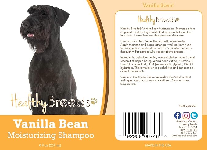Healthy Breeds Giant Schnauzer Vanilla Bean Moisturizing Shampoo 8 oz