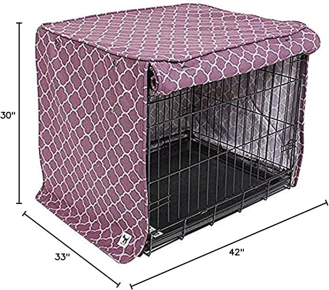 Royals 48-inch Dog Crate Cover, Double Extra Large Kennel Cover Measures 48” x 30” x 33”, Two Panel Doors Roll Up, Made from Machine-Washable 100% Cotton that is Durable, Breathable & Pre-shrunk