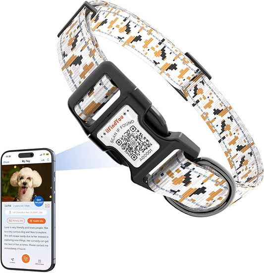 Reflective Dog Collars for Puppy Soft Nylon Camo Gray Sized XS