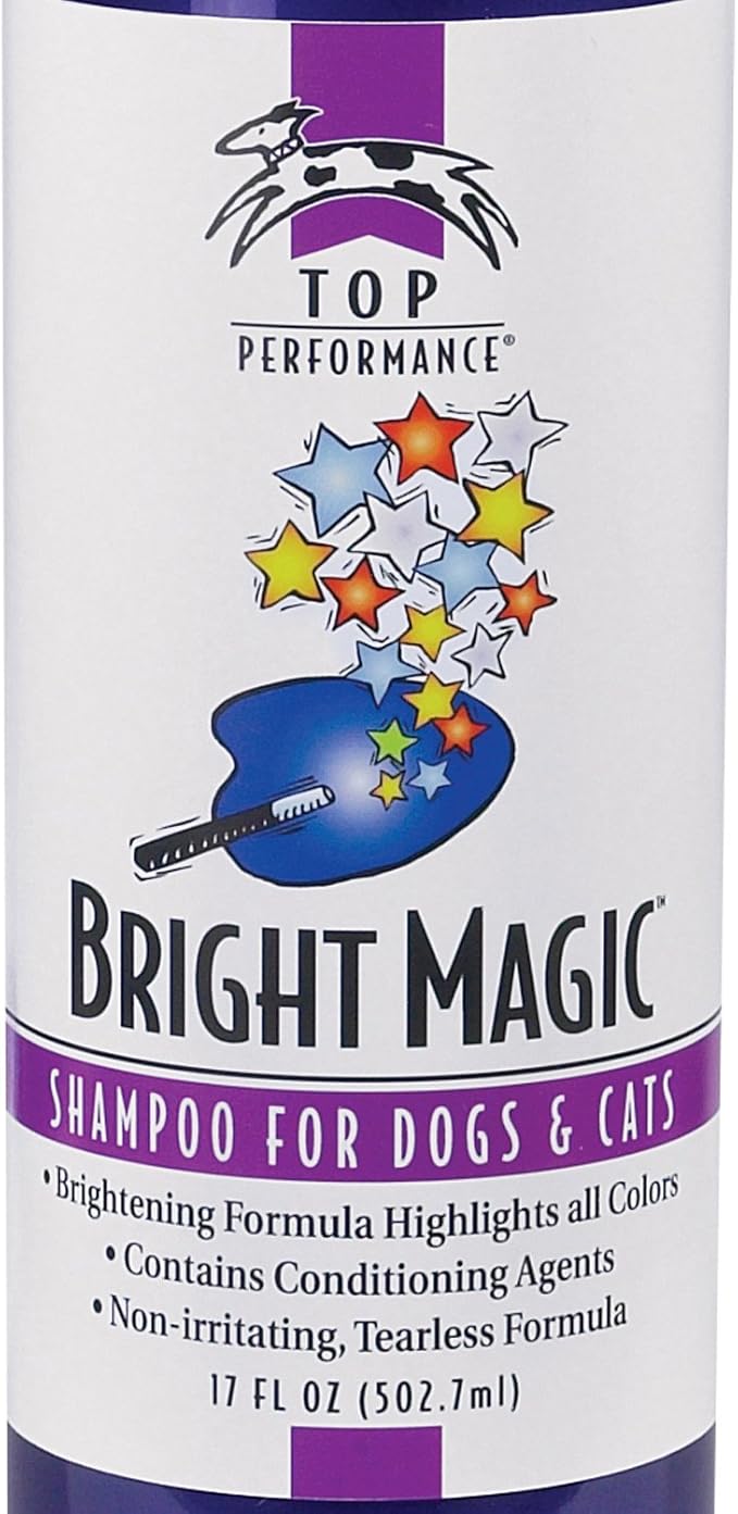 Top Performance Bright Magic Dog Shampoo and Cat Shampoo – Safe Formula for Bathing Puppies and Kittens in 17 Oz. Bottle