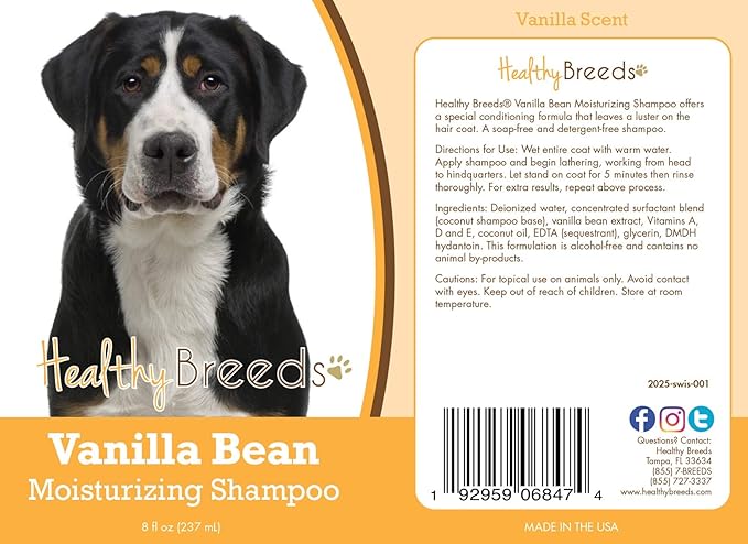 Healthy Breeds Greater Swiss Mountain Dog Vanilla Bean Moisturizing Shampoo 8 oz