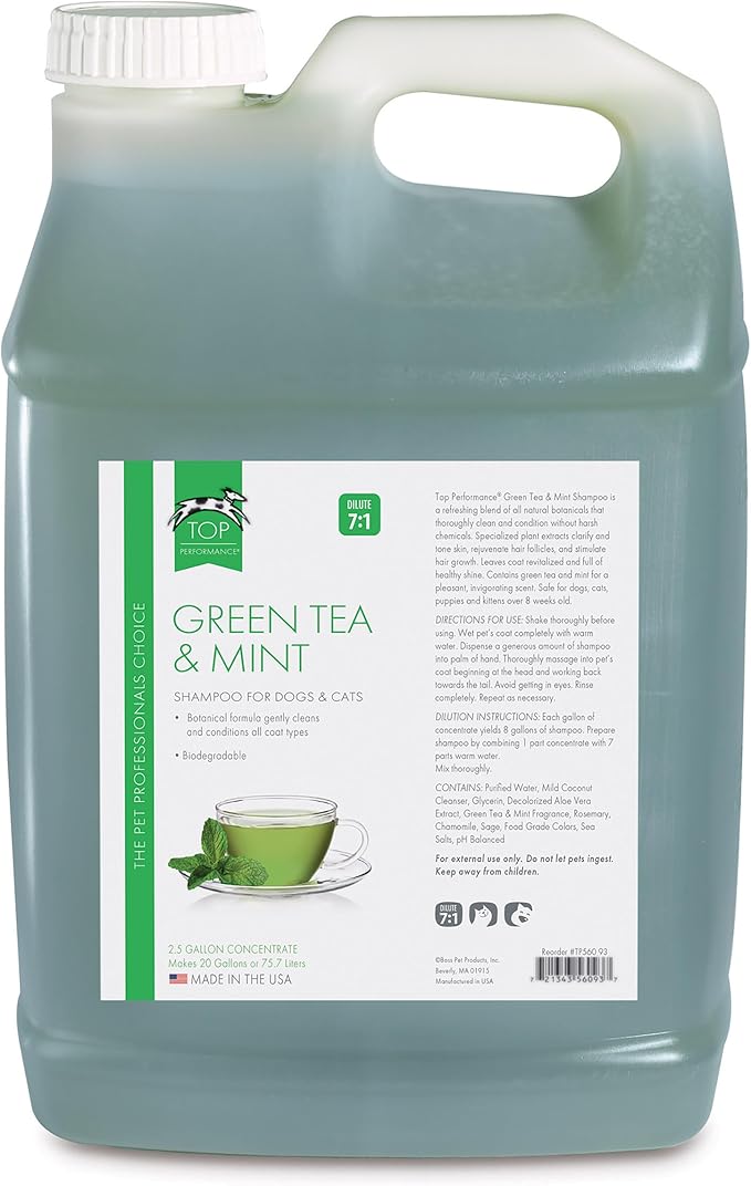 Top Performance Green Tea and Mint Puppies and Kittens Shampoo, 2-1/2-Gallon