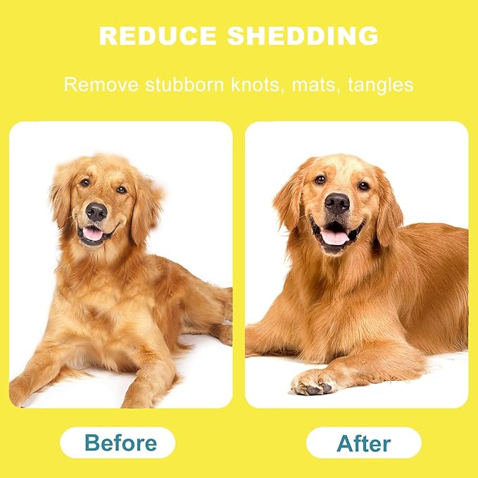 YINGFAN Self Cleaning Slicker Dog Brush for Shedding, Pet Friendly Dog Brushes for Grooming, Deshedding Dog Brush for Long Haired and Short Haired Dogs (Yellow)