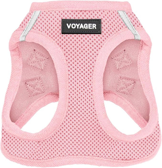 Voyager Step-In Air Dog Harness - All Weather Mesh, Reflective, No Pull Harness for Small, Medium Dogs, Cats - Secure with Hook & Loop Fastener, Buckle, Double D-Rings - Pink, XXS
